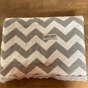 5/$15 Carseat Canopy "Chevy" Gray & White Chevron Original Style Cover